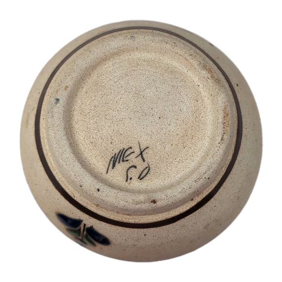 Handcrafted Ceramic Vase with Blue Floral Design - Picture 8 of 13